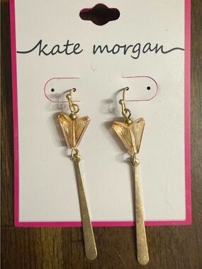 Kate Morgan Gold Drop Earrings with Champagne Crystal